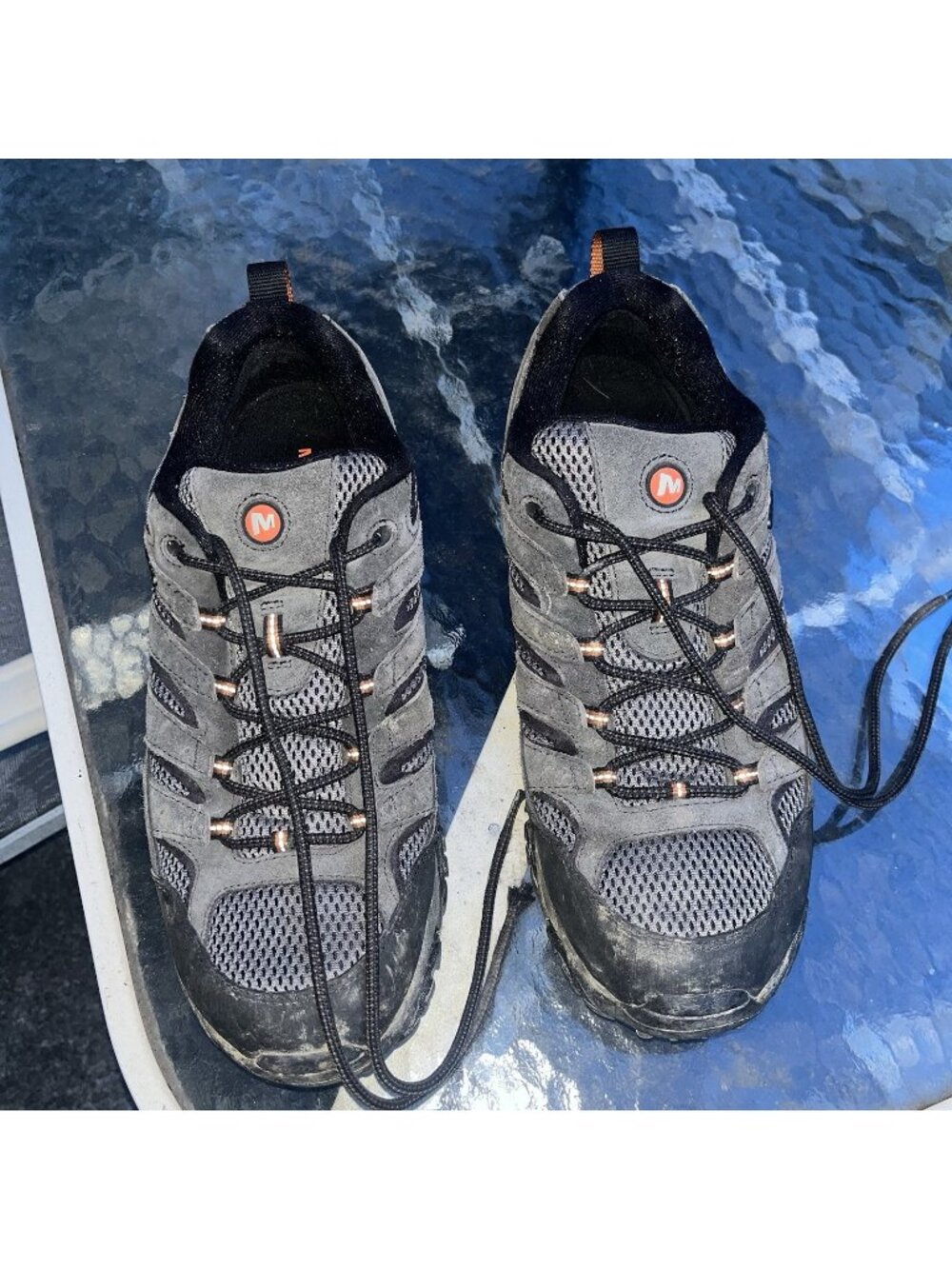 Mens Merrell Moab Waterproof Hiking Shoe Size 11.5 J06029 Grey Vibram READ